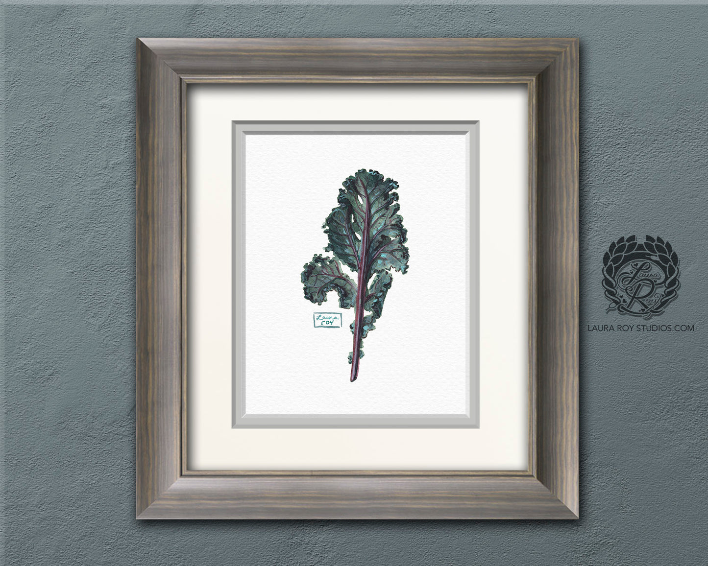 Kale Leaf Watercolor Art Print – Leafy Green Botanical Illustration, Garden-Inspired Wall Art