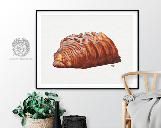 Croissant aux Amandes Watercolor | Giclée Print