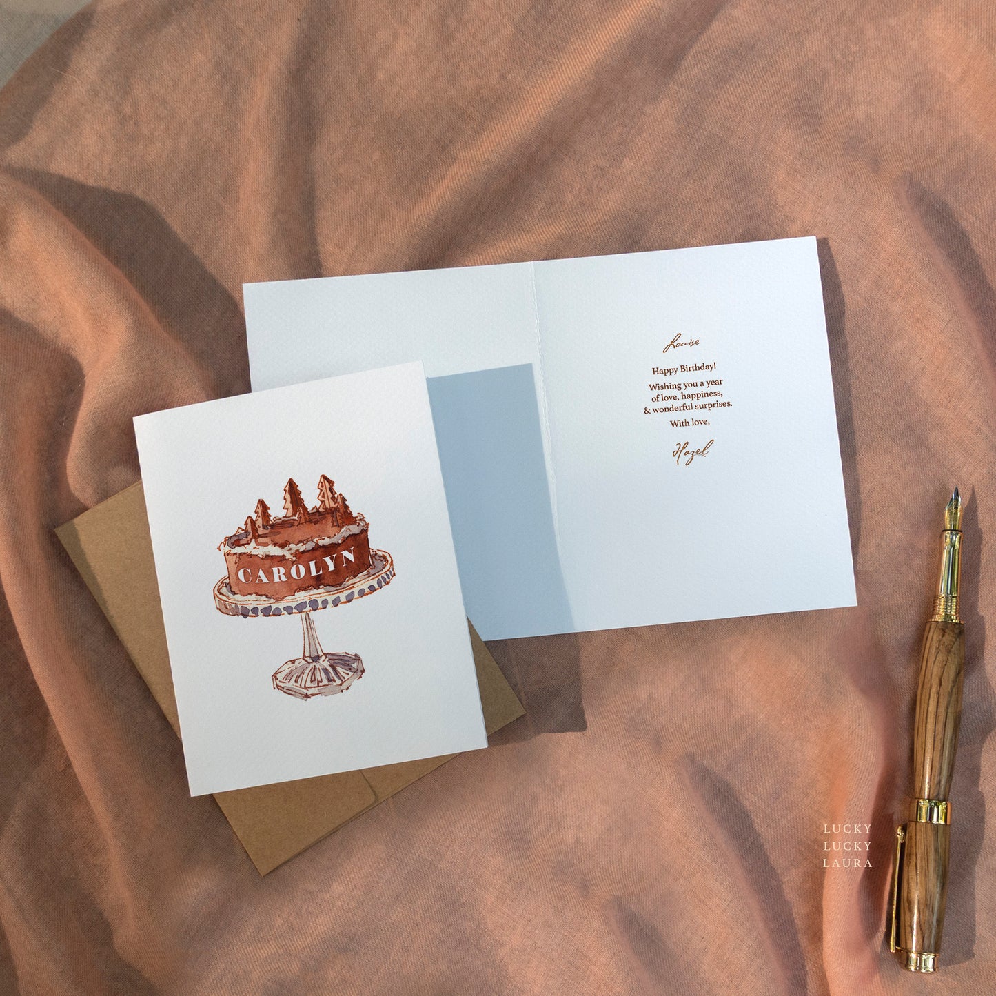 The Snowfall Cake | Personalized Winter Birthday Card