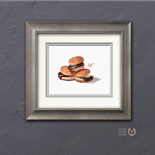 Everyburger Japanese Cookies Watercolor Giclée Print