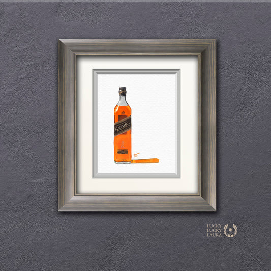 Johnny Walker Black Watercolor | Giclée Print
