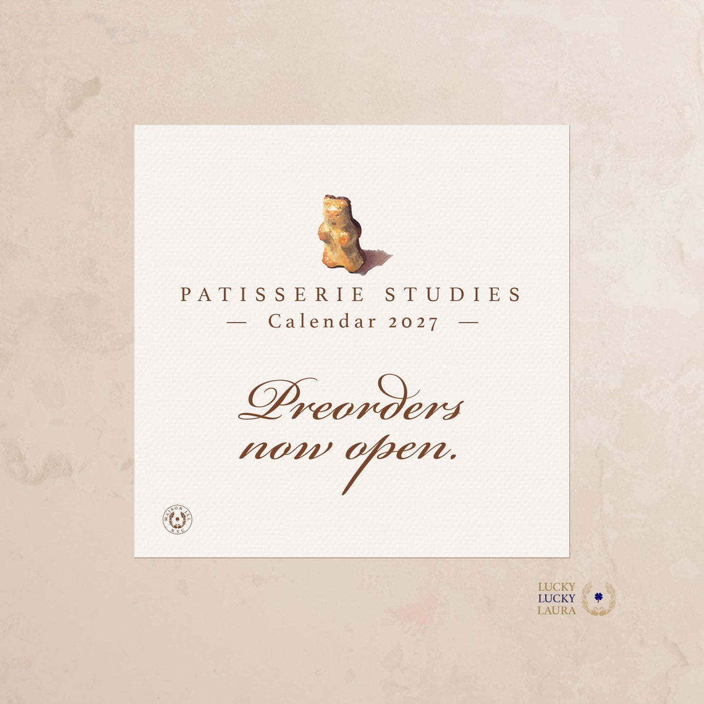 Patisserie Studies 2027 Watercolor Desk Calendar | Fine Art Calendar Gift