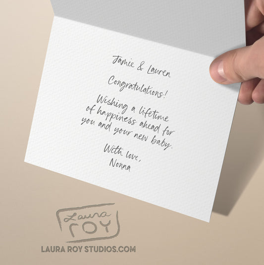 Personalized Animals Card: Custom Thank you or Congratulations (Single or Set)