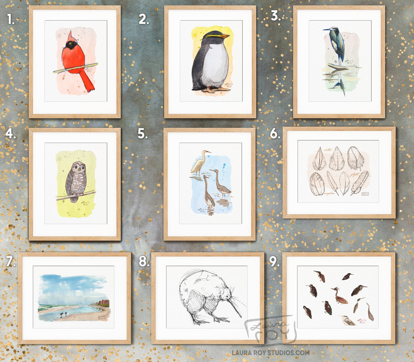 2026 Birds Watercolor Mini Calendar