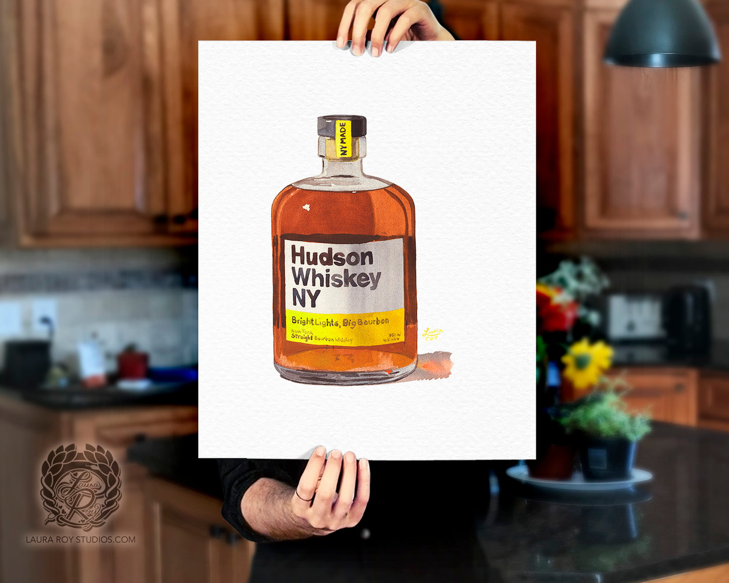 Hudson Whiskey Watercolor | Giclee Print