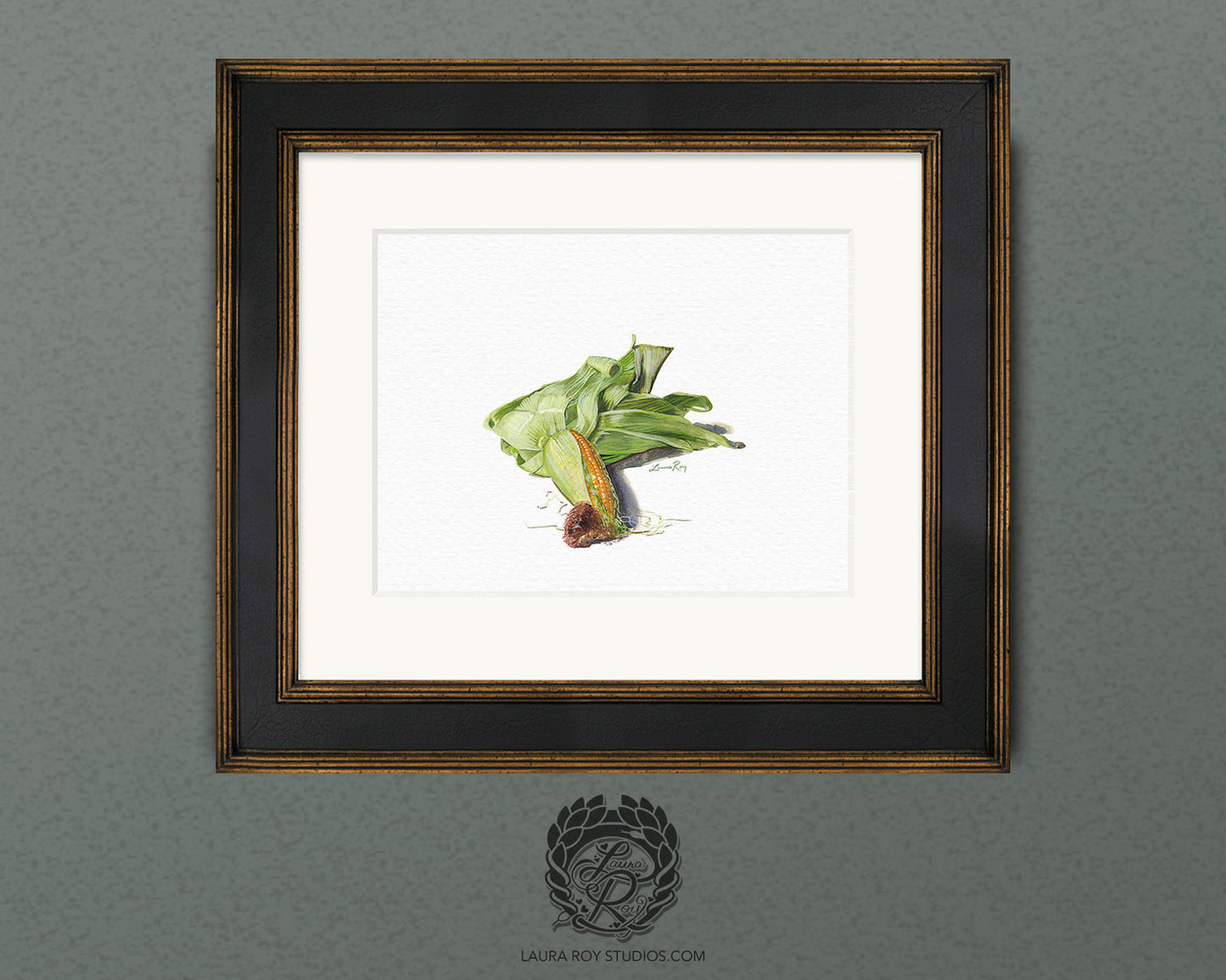 Partially Shucked Corn Watercolor Art Print – Rustic Harvest Illustration, Farmhouse Kitchen Decor