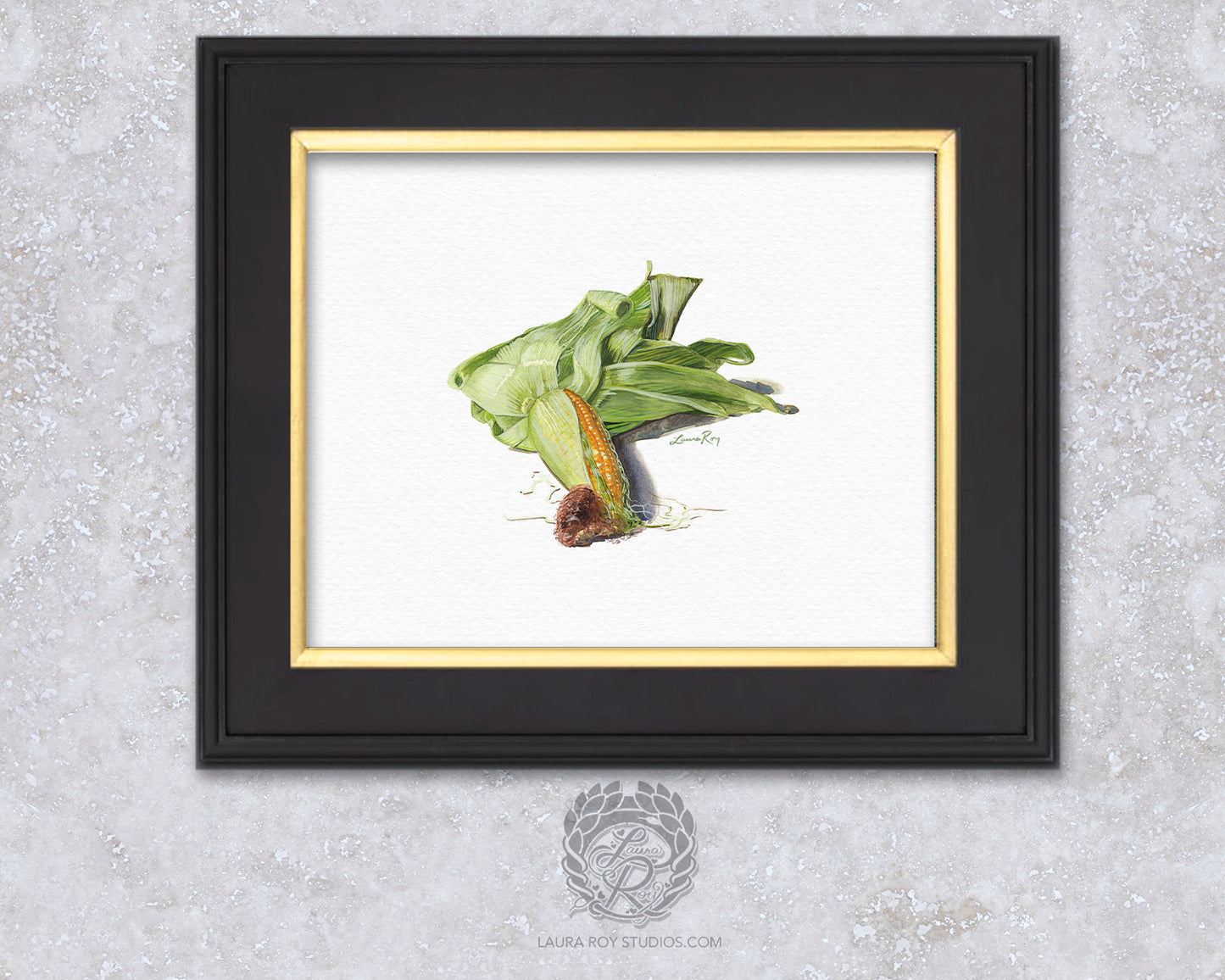 Partially Shucked Corn Watercolor Art Print – Rustic Harvest Illustration, Farmhouse Kitchen Decor
