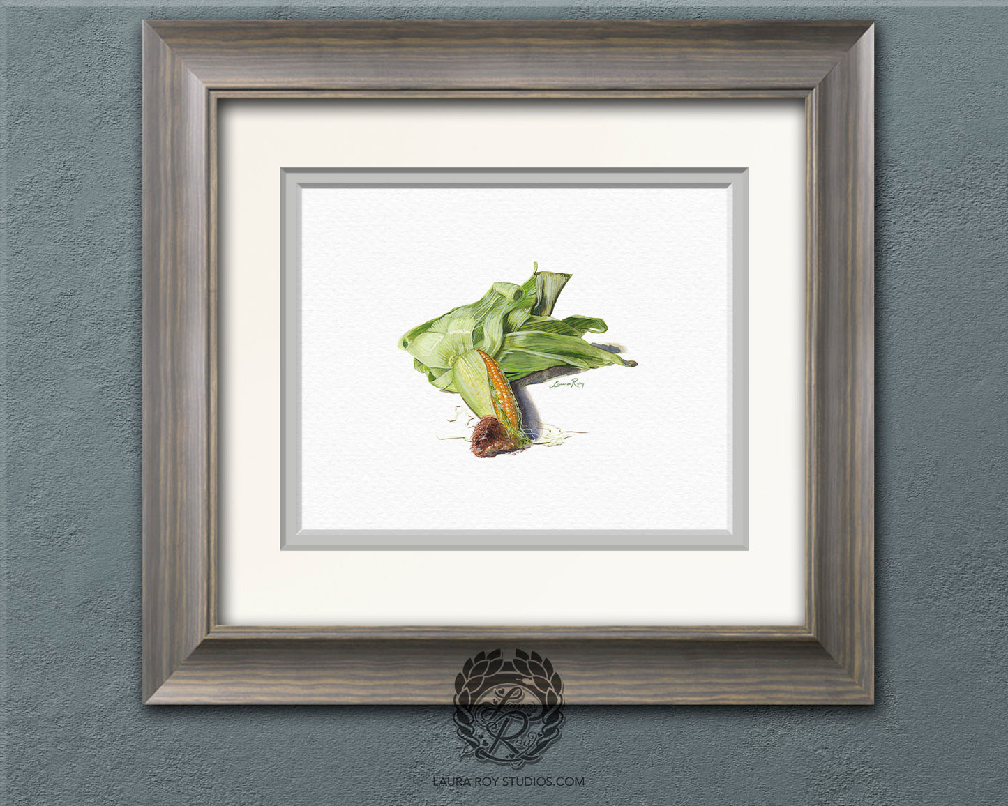 Partially Shucked Corn Watercolor Art Print – Rustic Harvest Illustration, Farmhouse Kitchen Decor