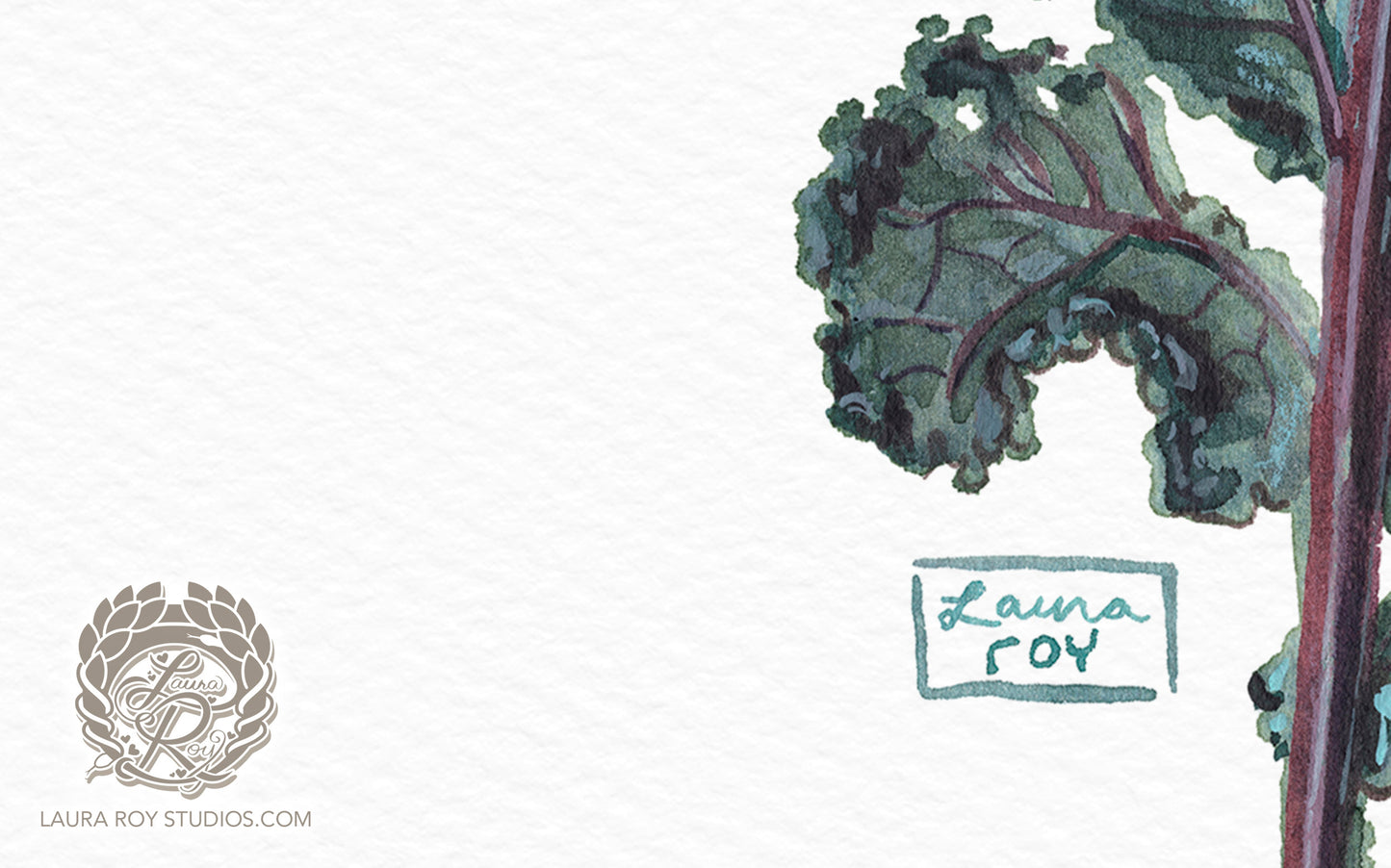 Kale Leaf Watercolor Art Print – Leafy Green Botanical Illustration, Garden-Inspired Wall Art