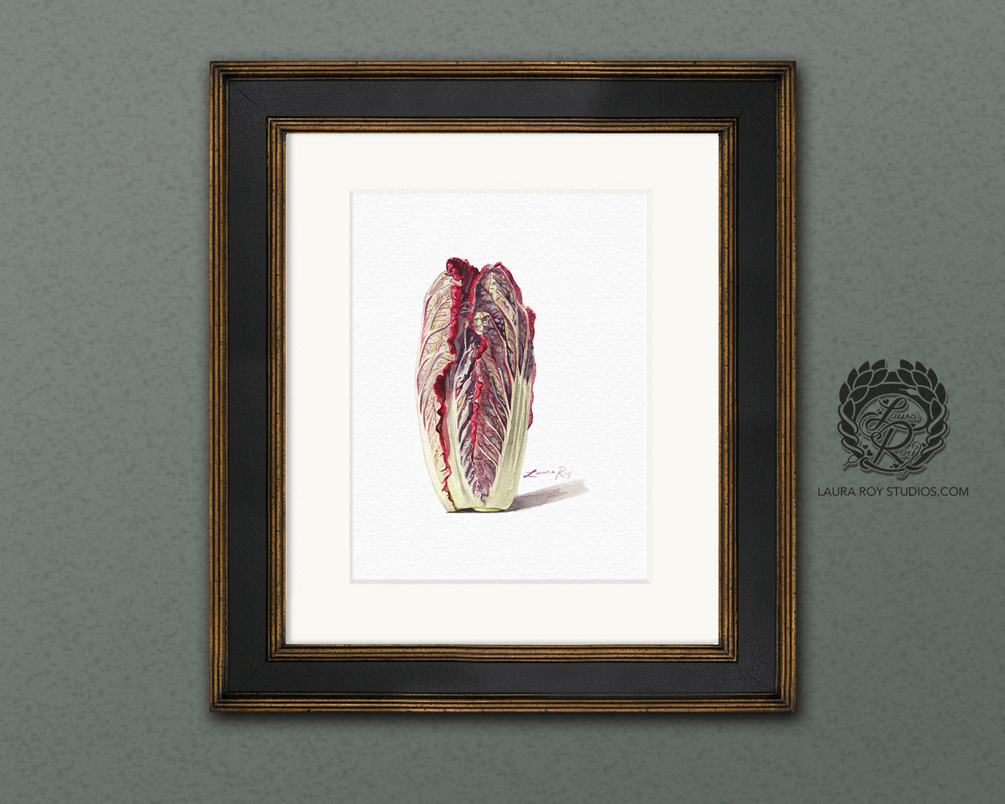 Red Napa Cabbage Watercolor Art Print – Vibrant Vegetable Kitchen Decor, Botanical Wall Art