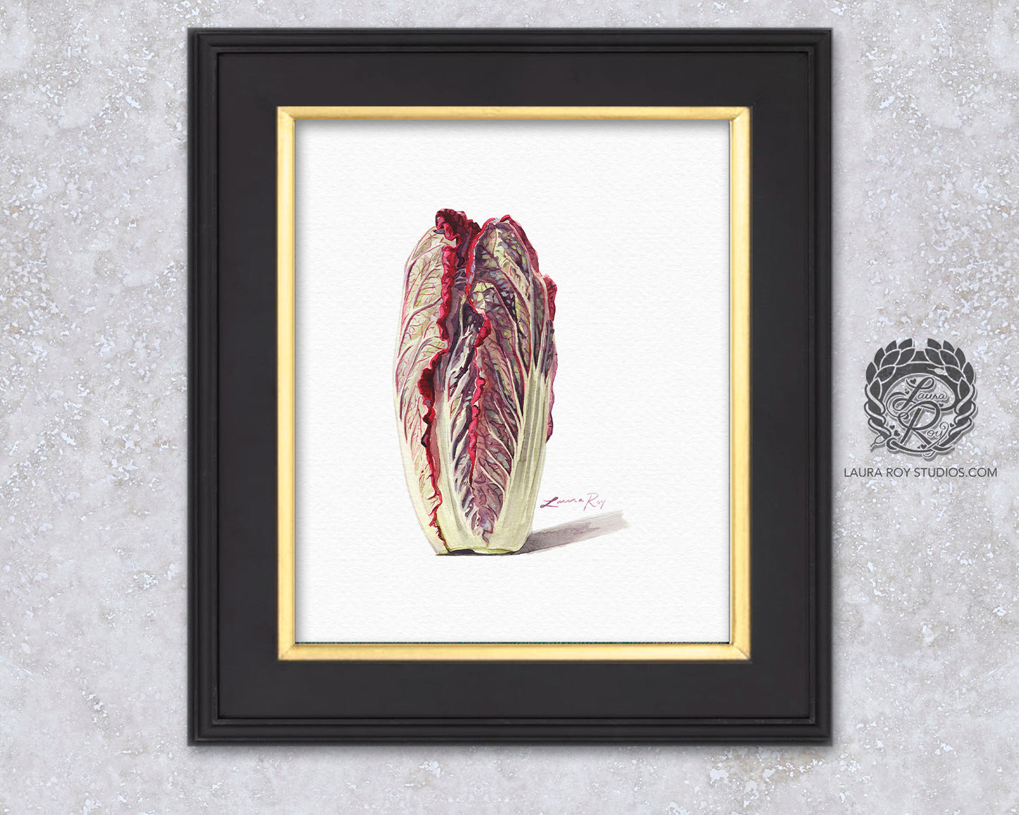 Red Napa Cabbage Watercolor Art Print – Vibrant Vegetable Kitchen Decor, Botanical Wall Art