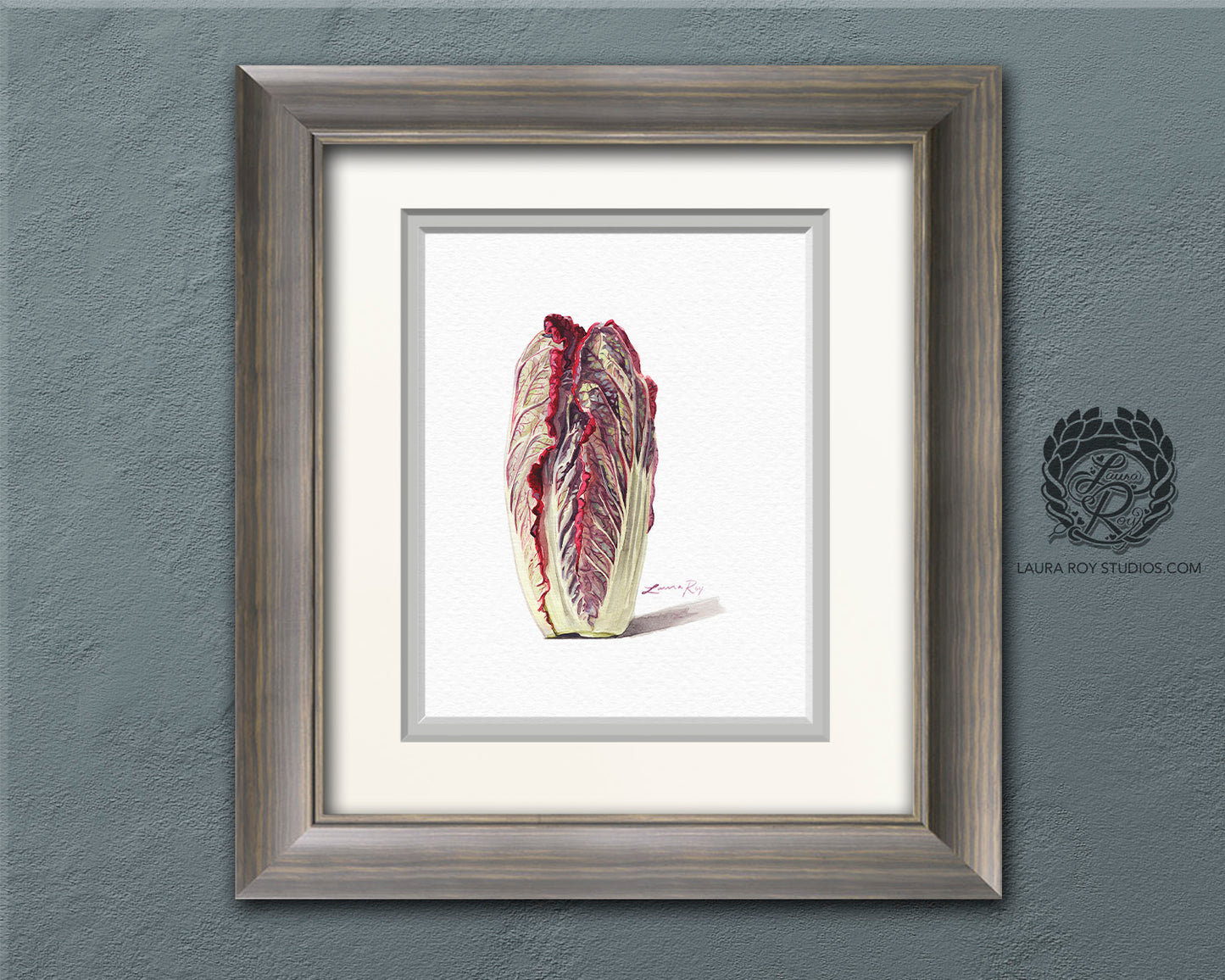 Red Napa Cabbage Watercolor Art Print – Vibrant Vegetable Kitchen Decor, Botanical Wall Art