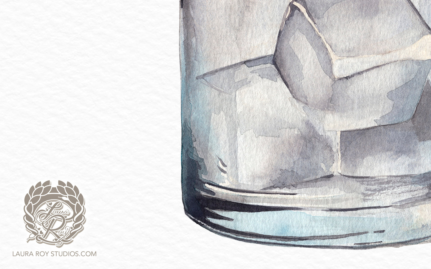 Rocks Glass Watercolor Art Print – Classic Cocktail Glass Illustration, Sophisticated Bar Decor