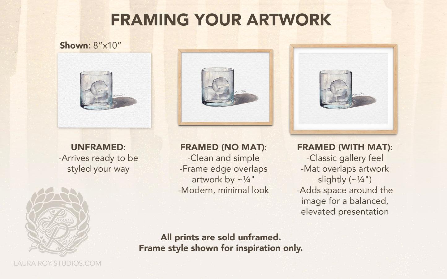 Rocks Glass Watercolor Art Print – Classic Cocktail Glass Illustration, Sophisticated Bar Decor