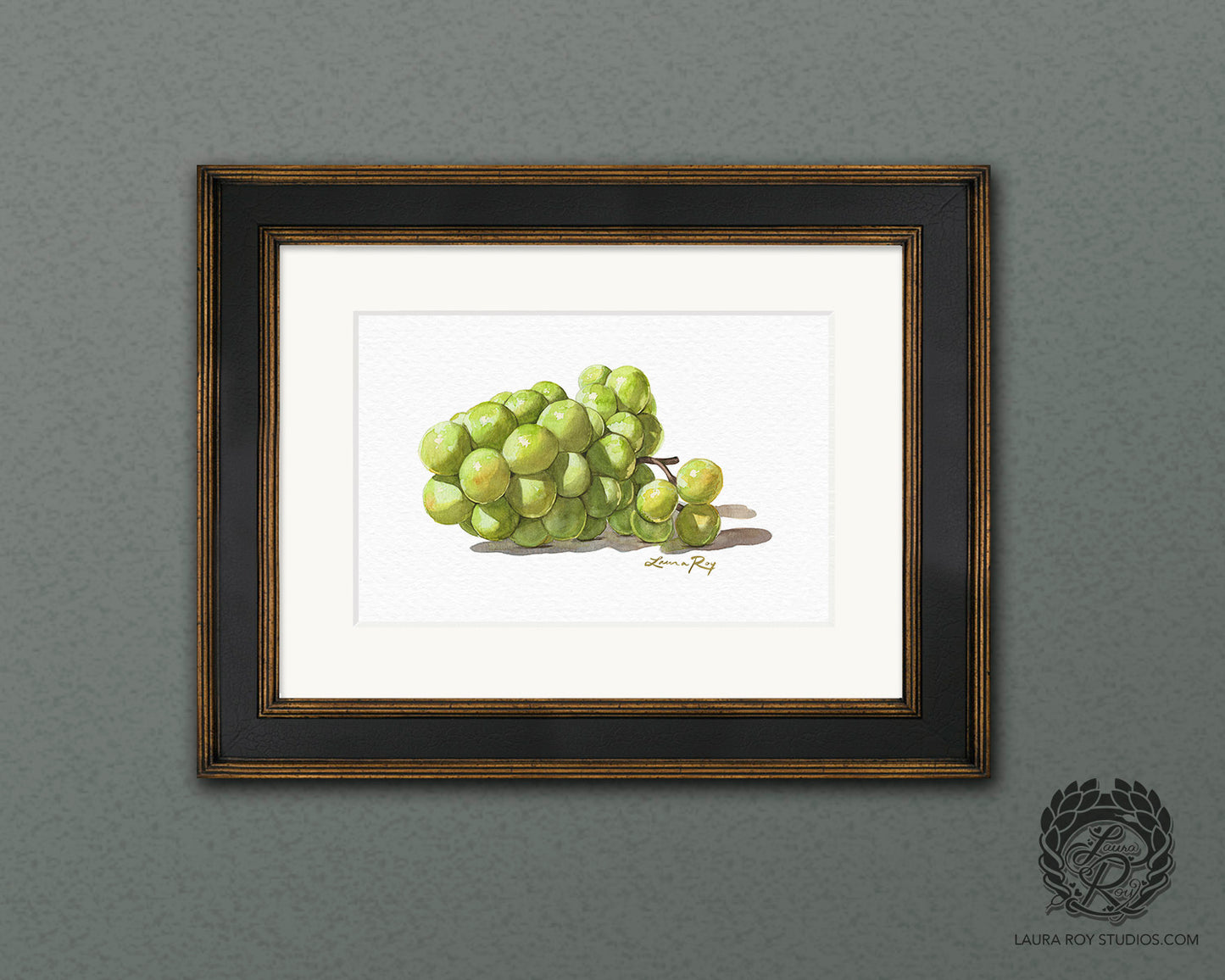 Watercolor Sauvignon Blanc Grape Art Print – Bright White Wine Grapes Wall Decor, Vineyard Kitchen Art