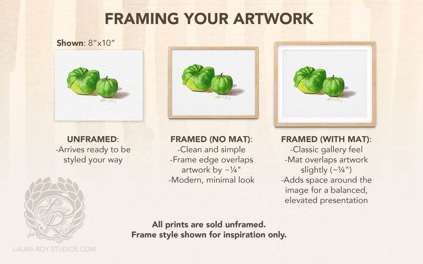 Tomatillo Watercolor Art Print – Botanical Kitchen Decor, Heirloom Garden Vegetables
