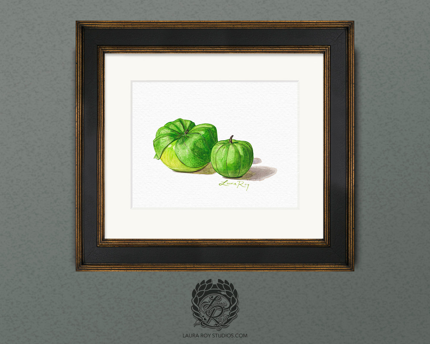 Tomatillo Watercolor Art Print – Botanical Kitchen Decor, Heirloom Garden Vegetables