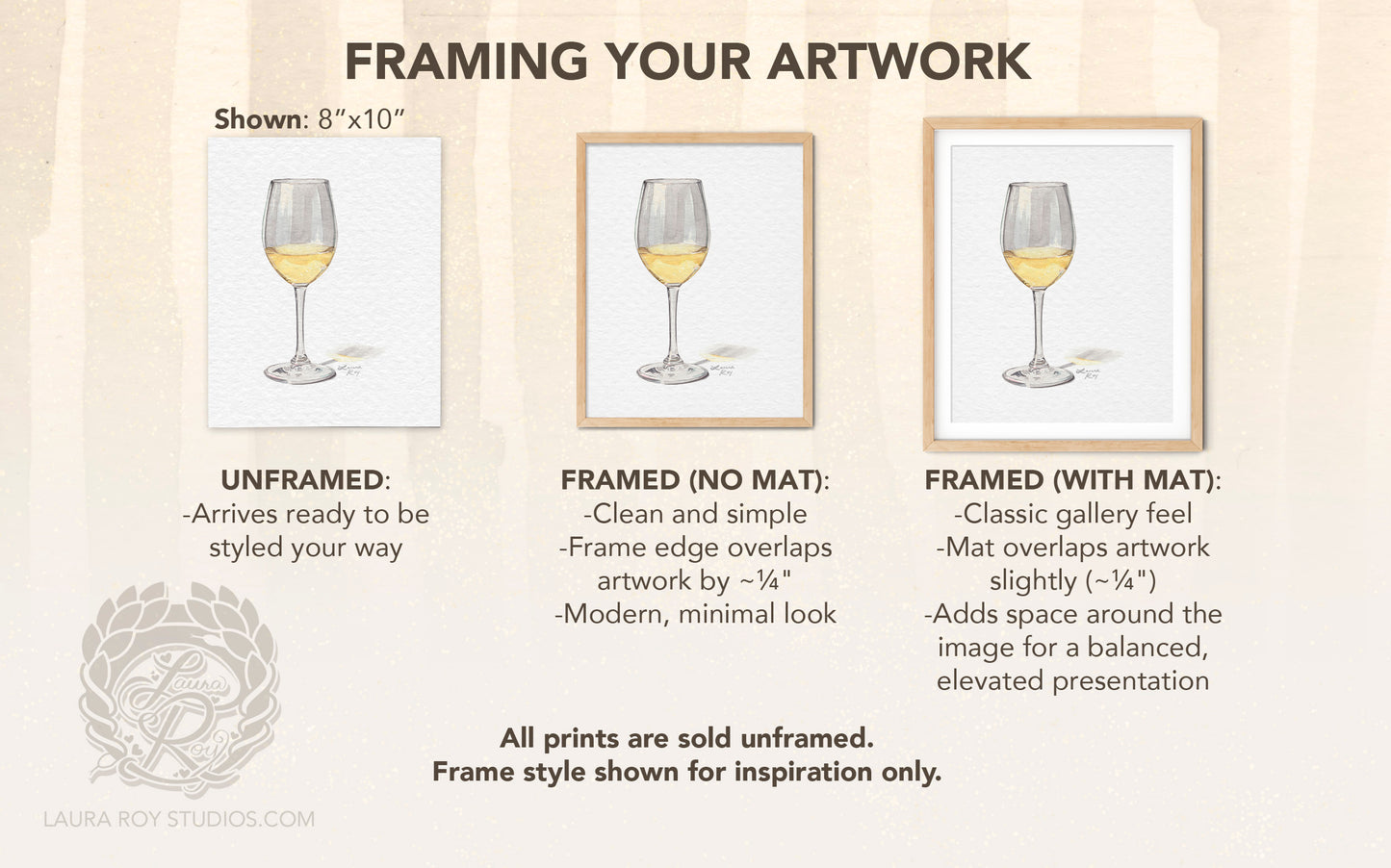 White Wine Watercolor Art Print – Glass of Chardonnay Kitchen Decor, Elegant Wine Art