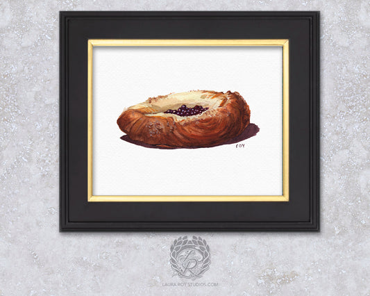 Blueberry Danish Watercolor | Giclée Print