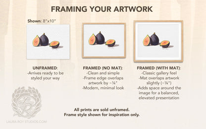 Watercolor Fig Art Print – Fine Art Kitchen Decor, Foodie Gift, Giclée Still Life Fruit Painting