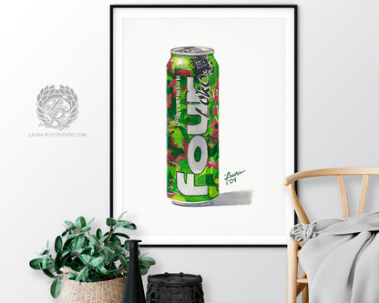 Four Loko Watermelon Watercolor | Giclée Print