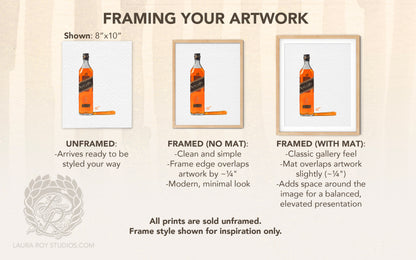 Johnny Walker Black Watercolor | Giclée Print