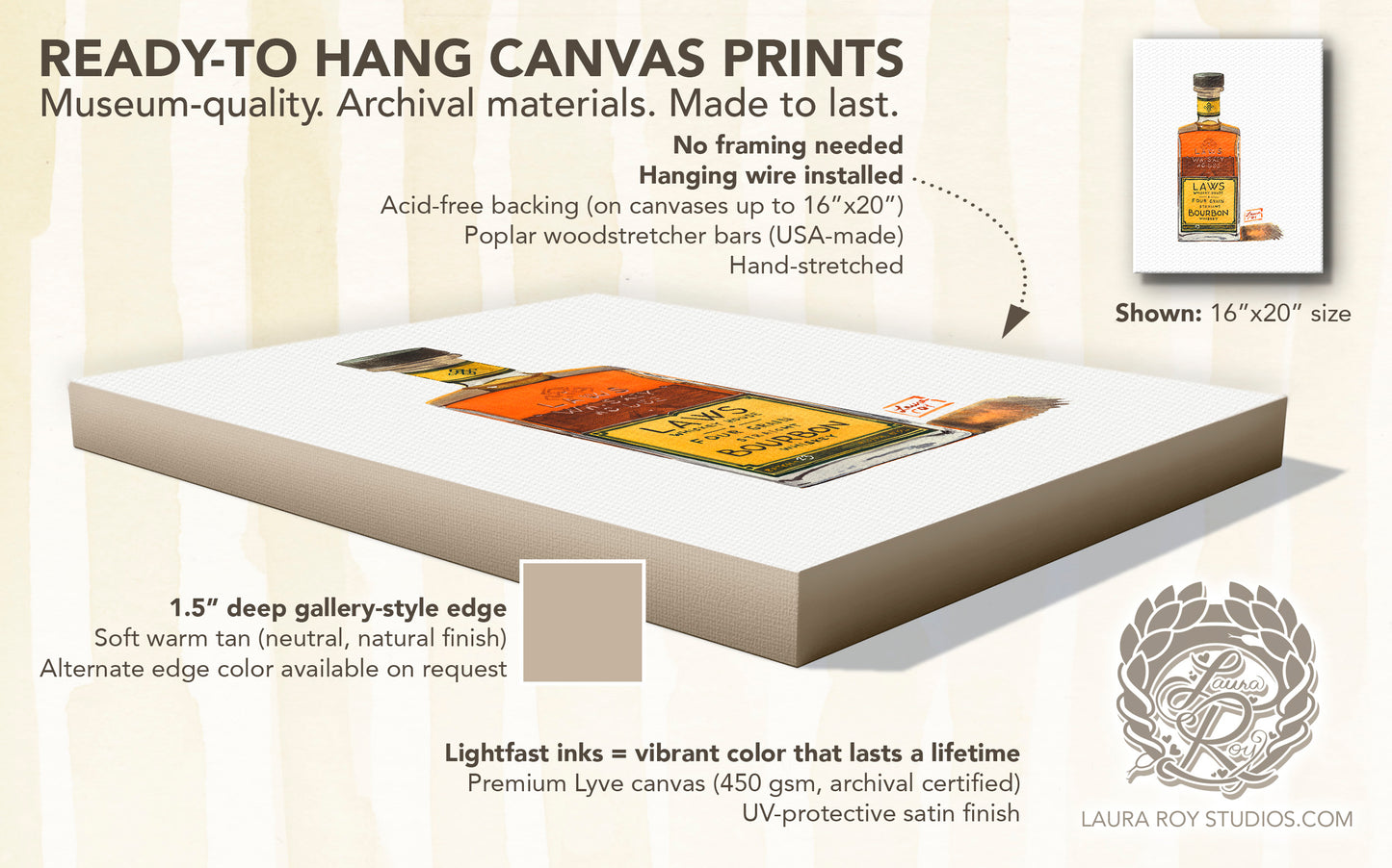 Laws Four Grain Bourbon Watercolor | Giclee Print