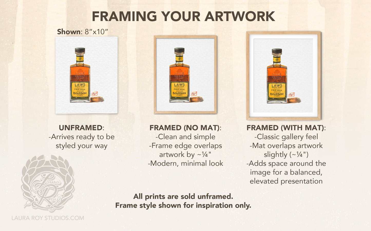Laws Four Grain Bourbon Watercolor | Giclee Print