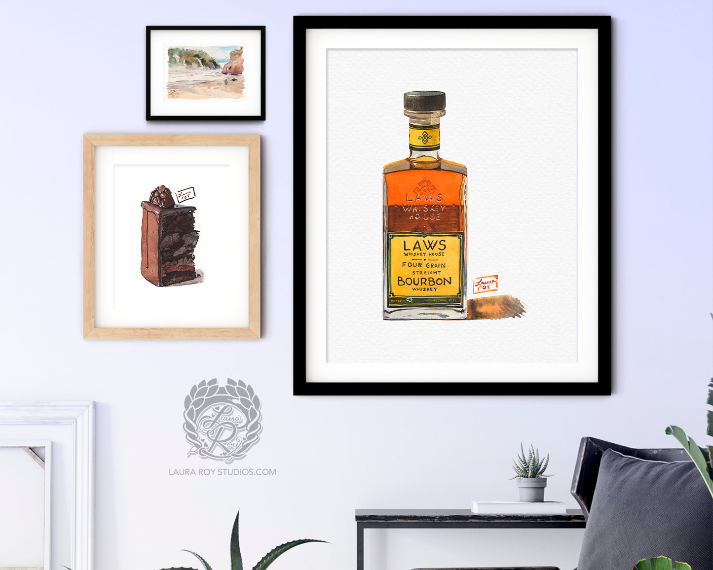 Laws Four Grain Bourbon Watercolor | Giclee Print