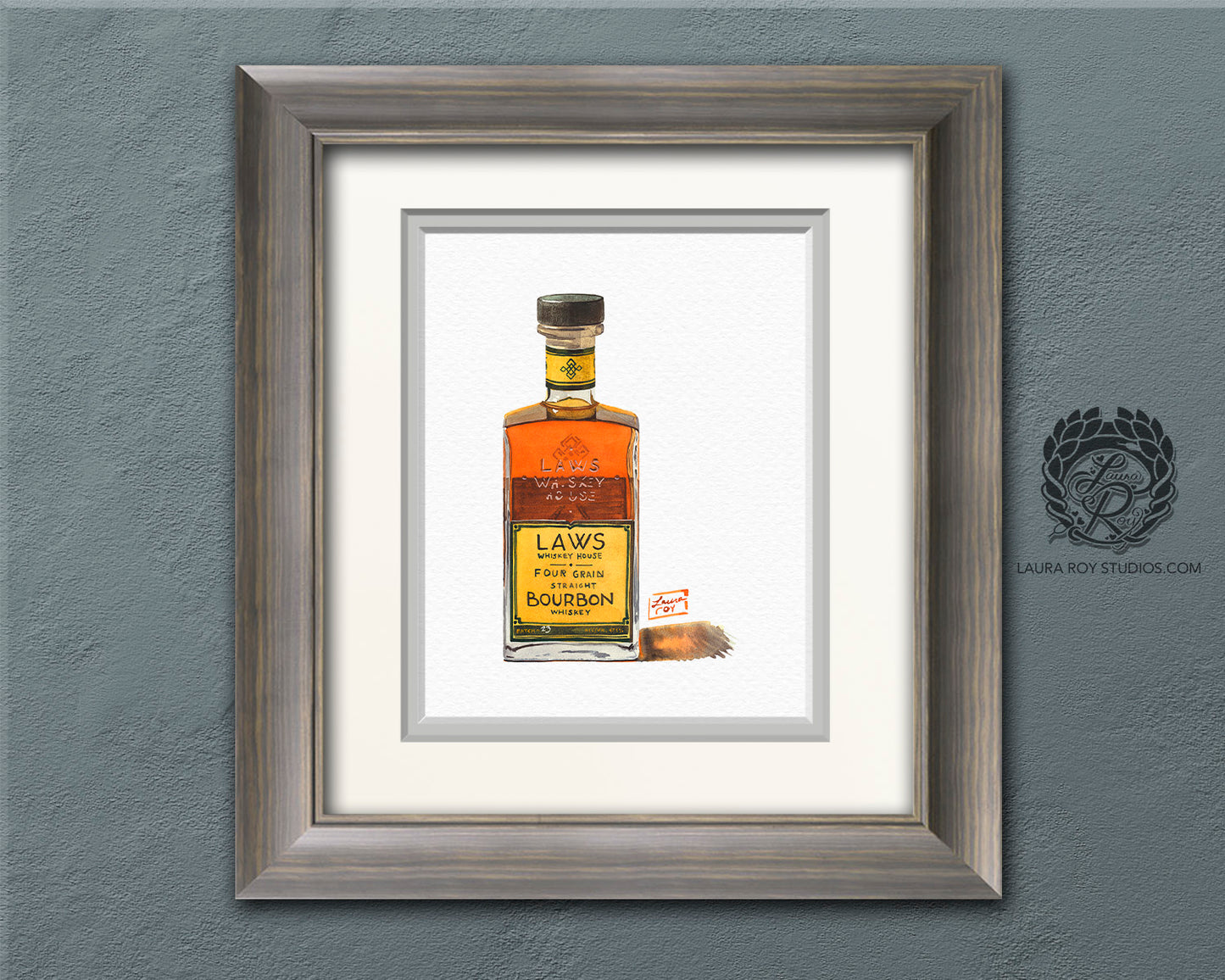 Laws Four Grain Bourbon Watercolor | Giclee Print