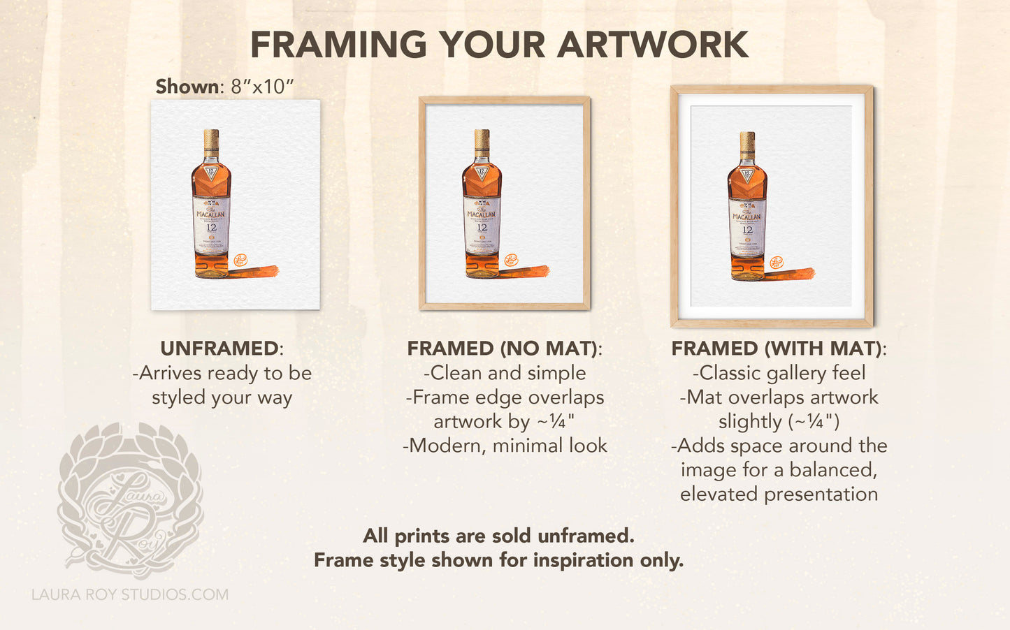 Macallan 12 Sherry Oak Watercolor | Giclee Print