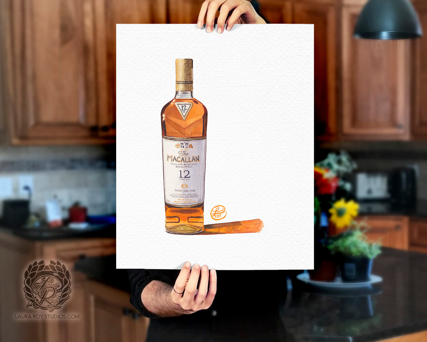 Macallan 12 Sherry Oak Watercolor | Giclee Print