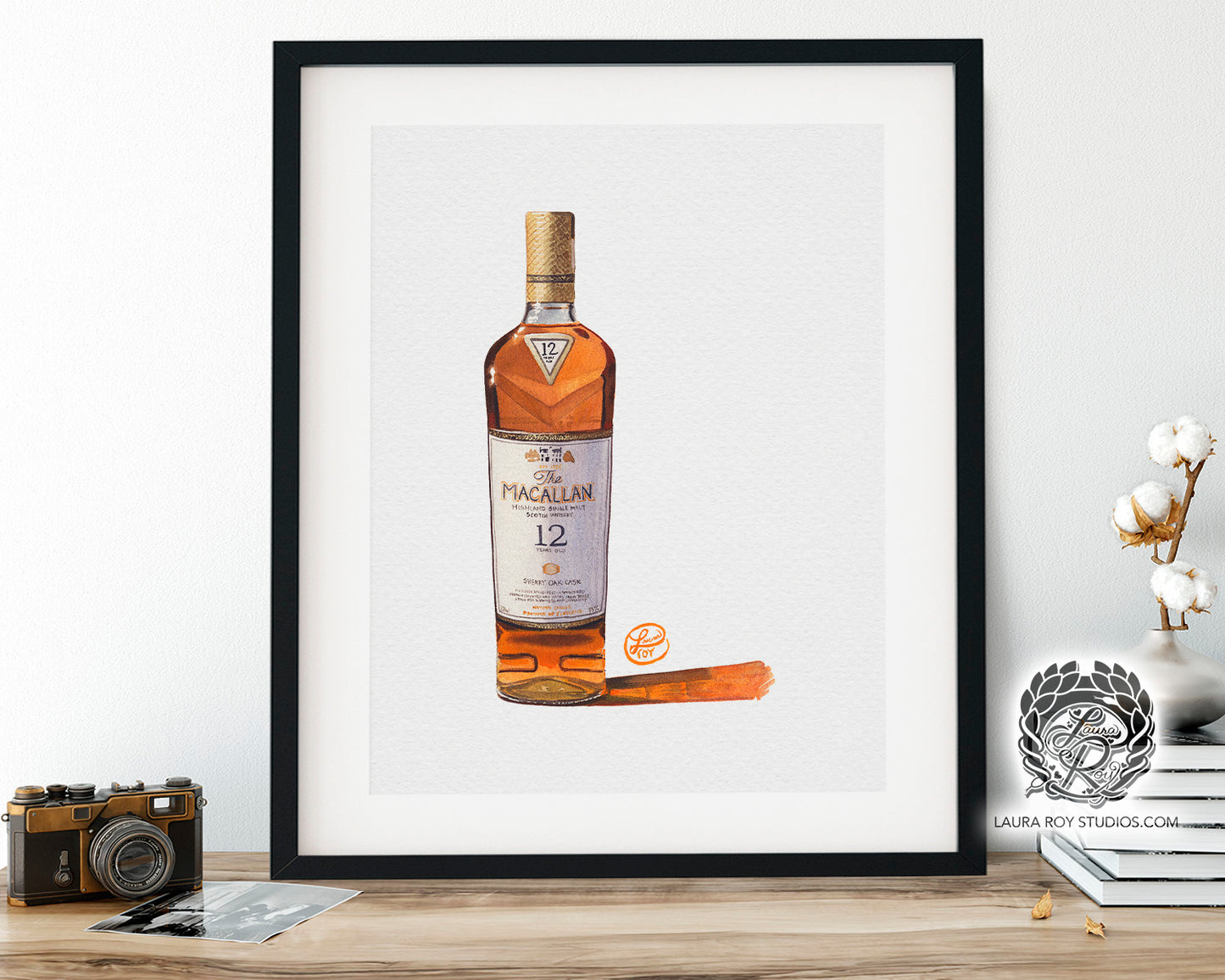 Macallan 12 Sherry Oak Watercolor | Giclee Print