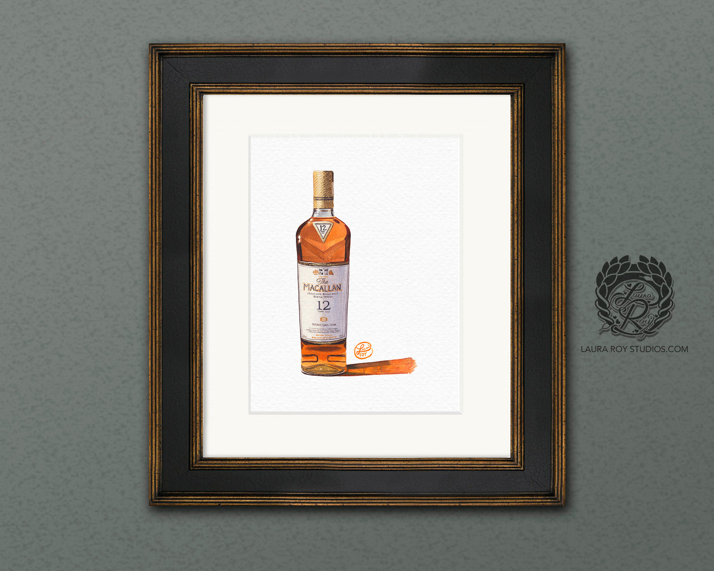 Macallan 12 Sherry Oak Watercolor | Giclee Print