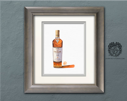 Macallan 12 Sherry Oak Watercolor | Giclee Print