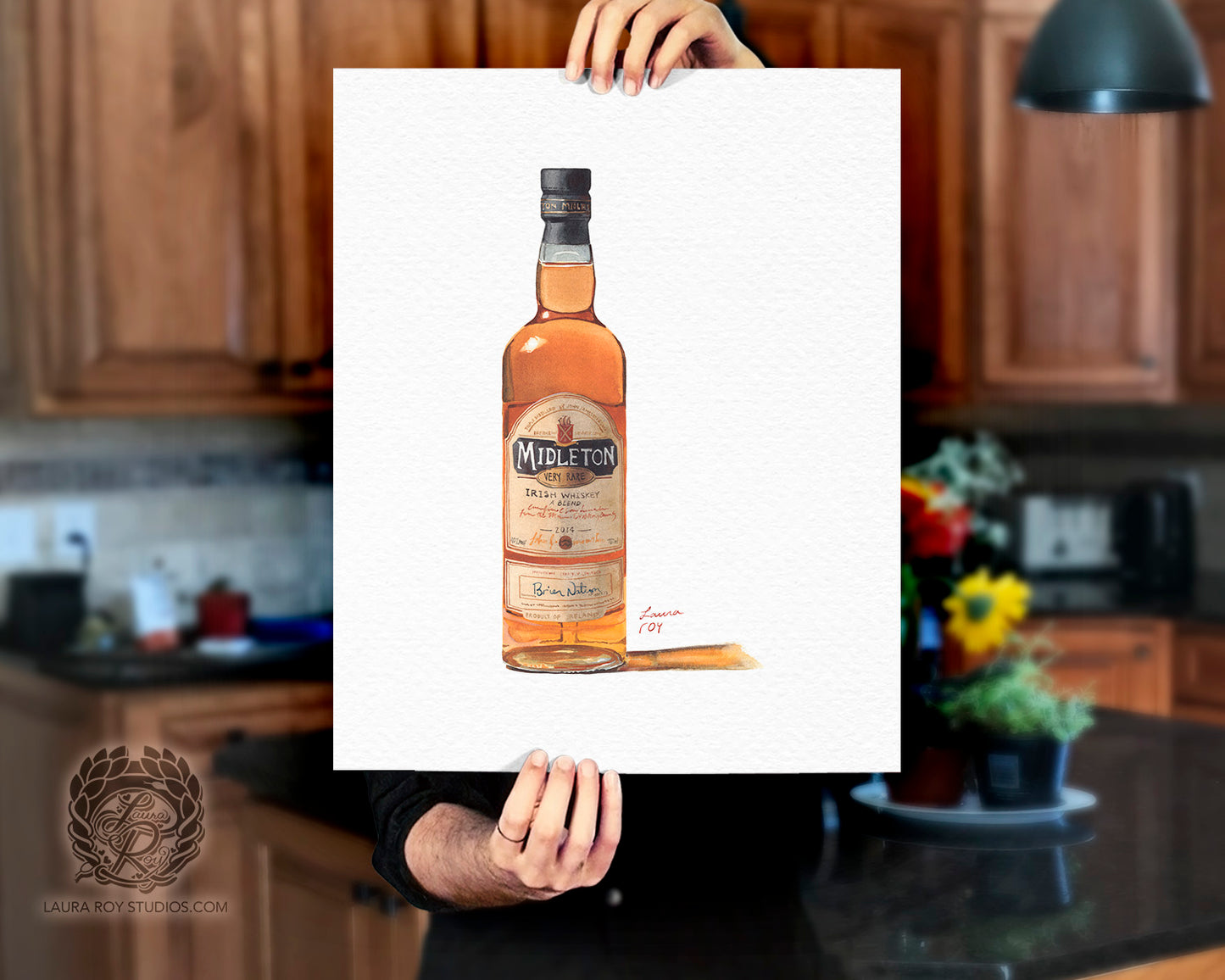 Watercolor Midleton Very Rare Irish Whiskey Bottle Giclée Print