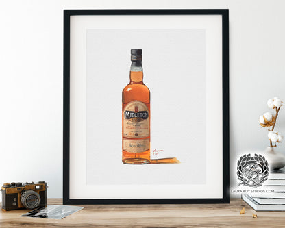 Watercolor Midleton Very Rare Irish Whiskey Bottle Giclée Print