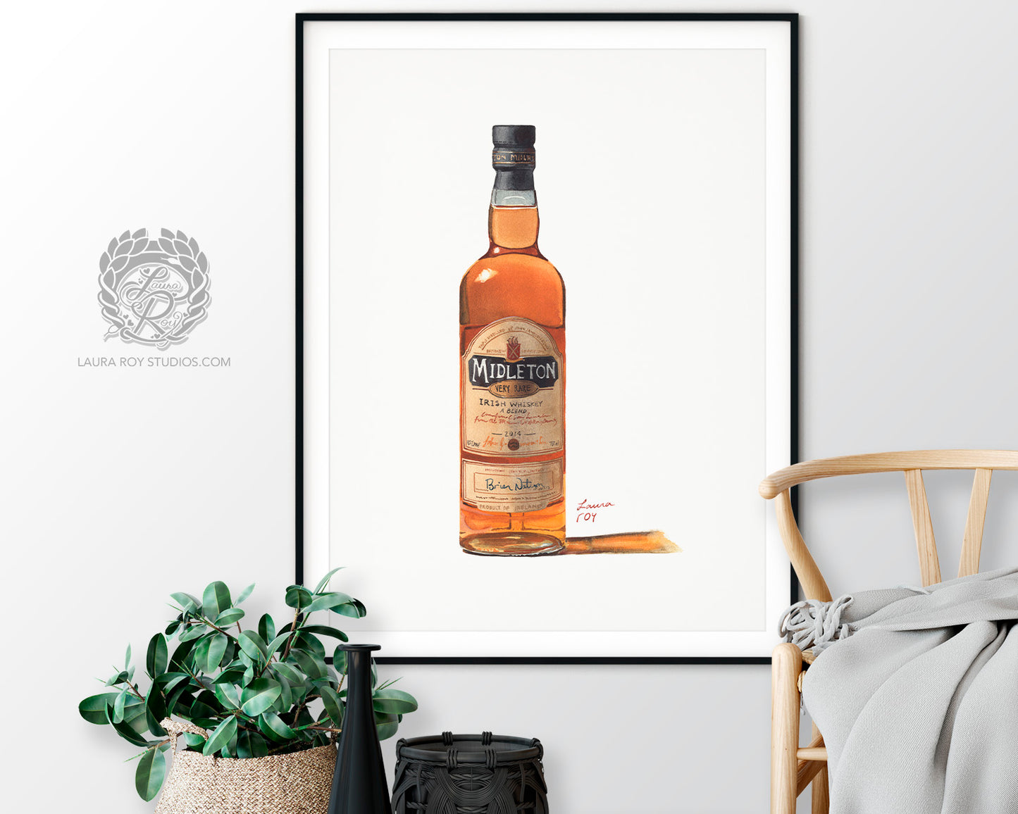 Watercolor Midleton Very Rare Irish Whiskey Bottle Giclée Print