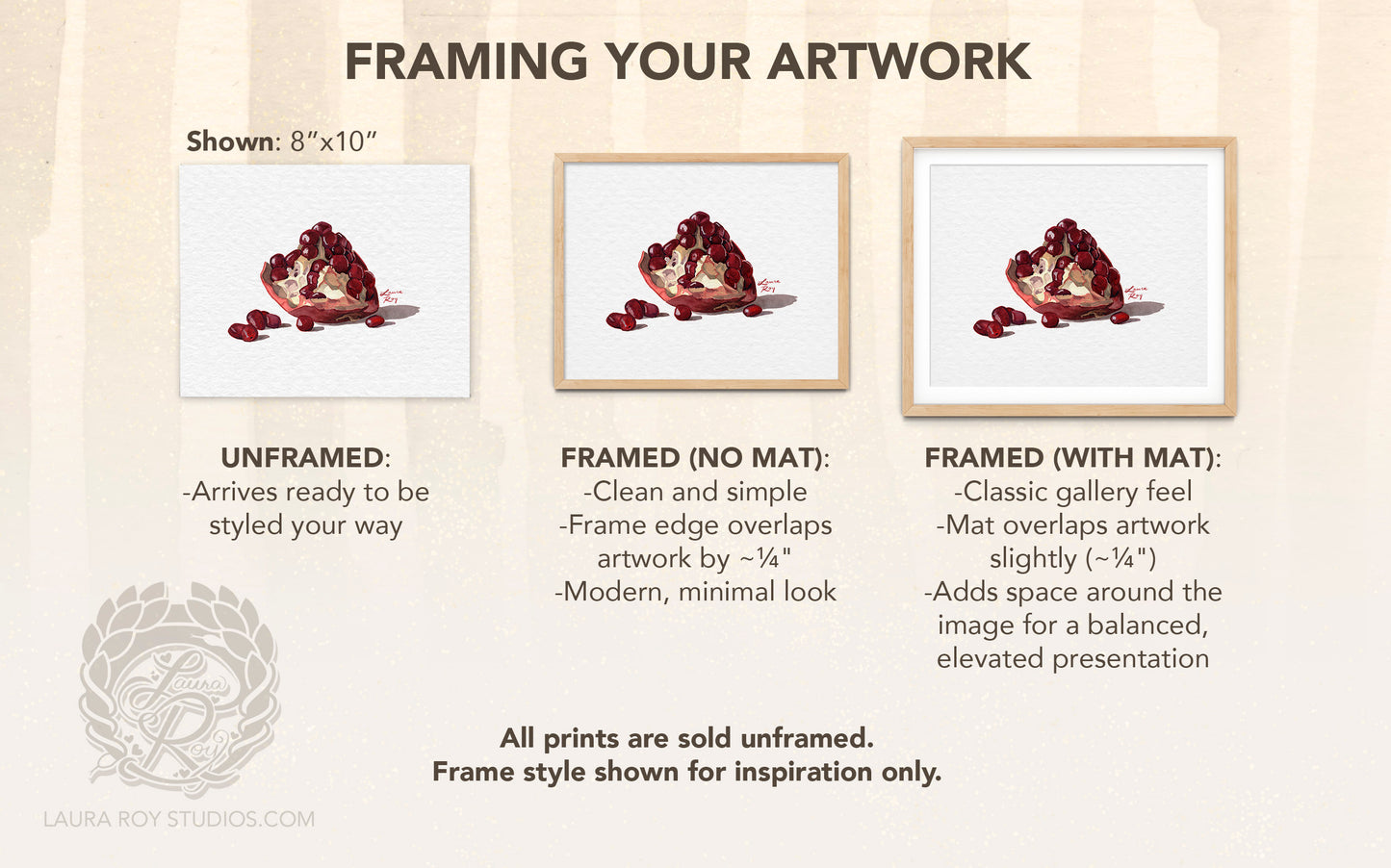 Watercolor Pomegranate Art Print – Fine Art Kitchen Decor, Foodie Gift, Giclée Still Life Fruit Painting