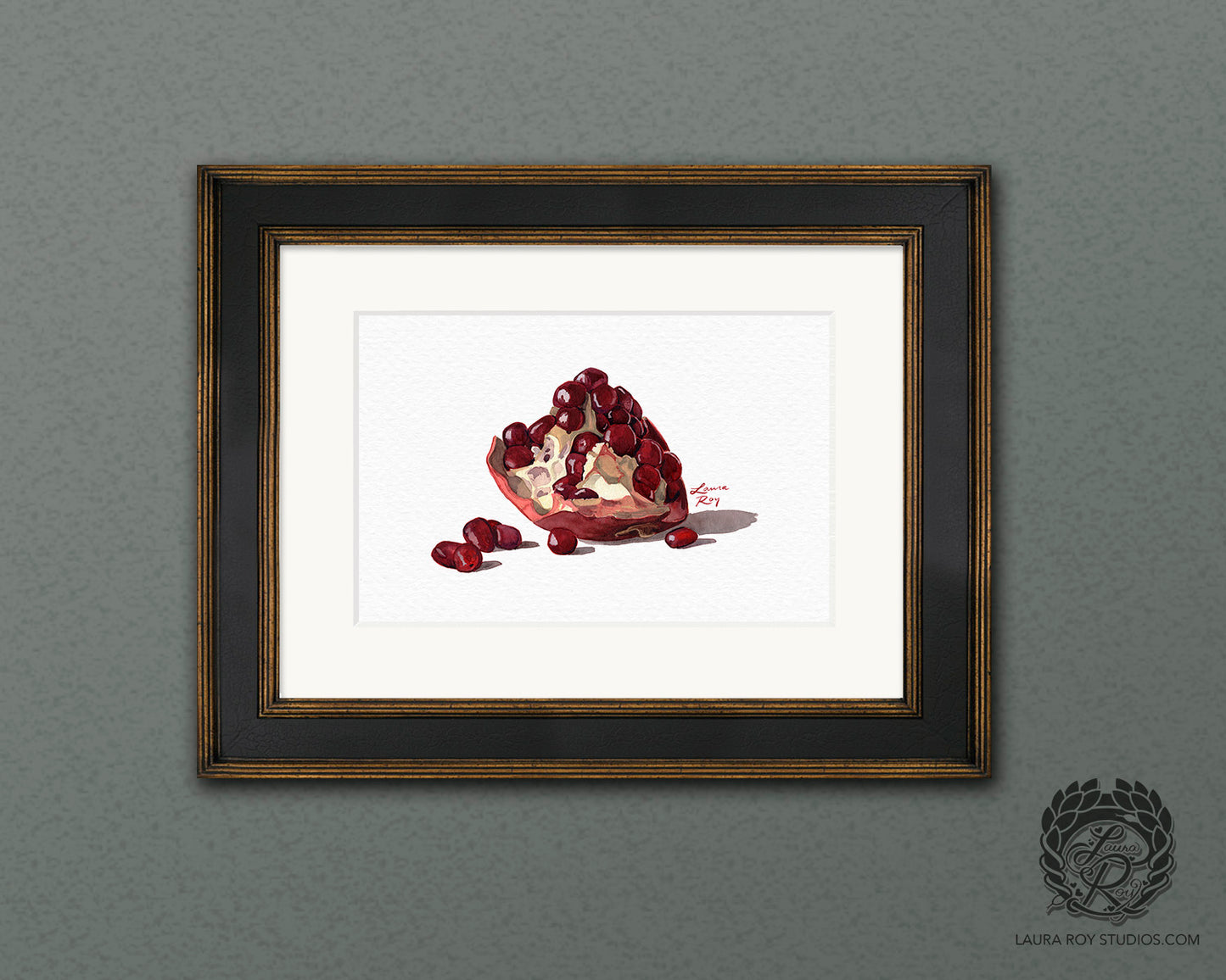 Watercolor Pomegranate Art Print – Fine Art Kitchen Decor, Foodie Gift, Giclée Still Life Fruit Painting