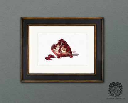 Watercolor Pomegranate Art Print – Fine Art Kitchen Decor, Foodie Gift, Giclée Still Life Fruit Painting