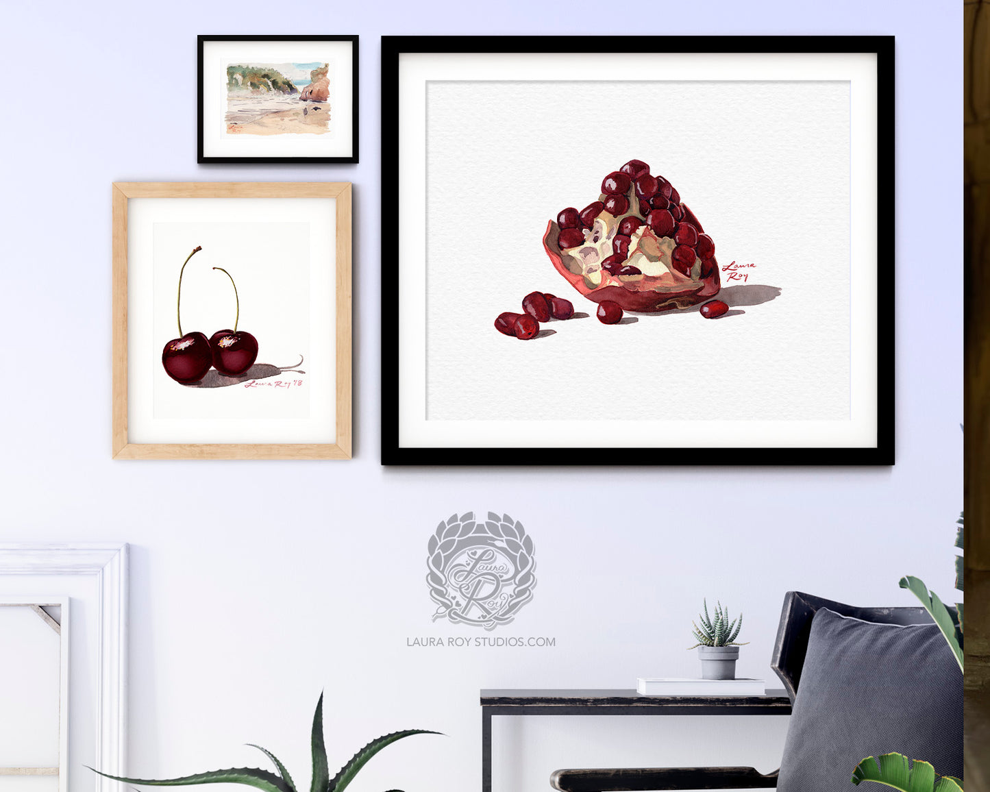 Watercolor Pomegranate Art Print – Fine Art Kitchen Decor, Foodie Gift, Giclée Still Life Fruit Painting