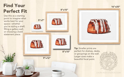 Pecan Cinnamon Roll Watercolor | Giclée Print