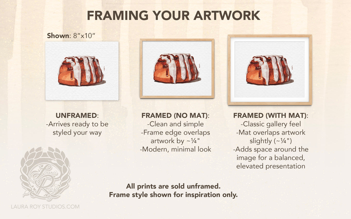 Pecan Cinnamon Roll Watercolor | Giclée Print