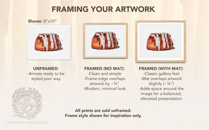 Pecan Cinnamon Roll Watercolor | Giclée Print