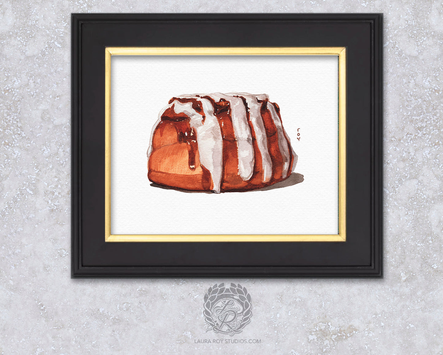 Pecan Cinnamon Roll Watercolor | Giclée Print