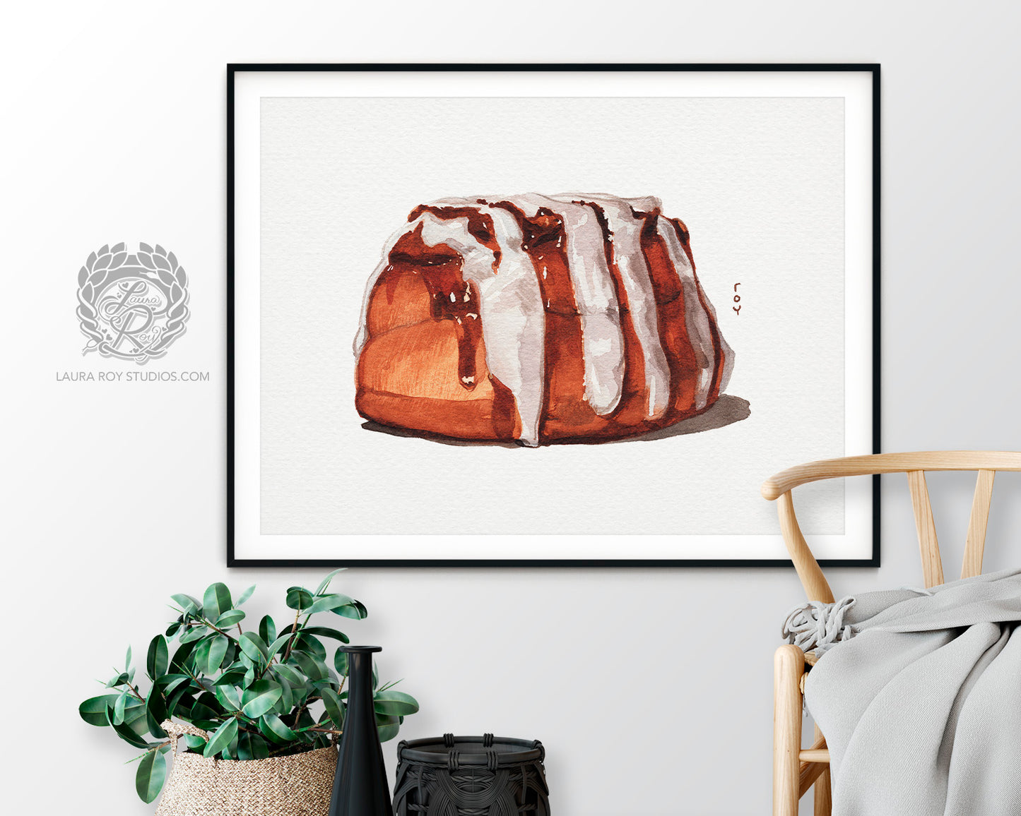 Pecan Cinnamon Roll Watercolor | Giclée Print