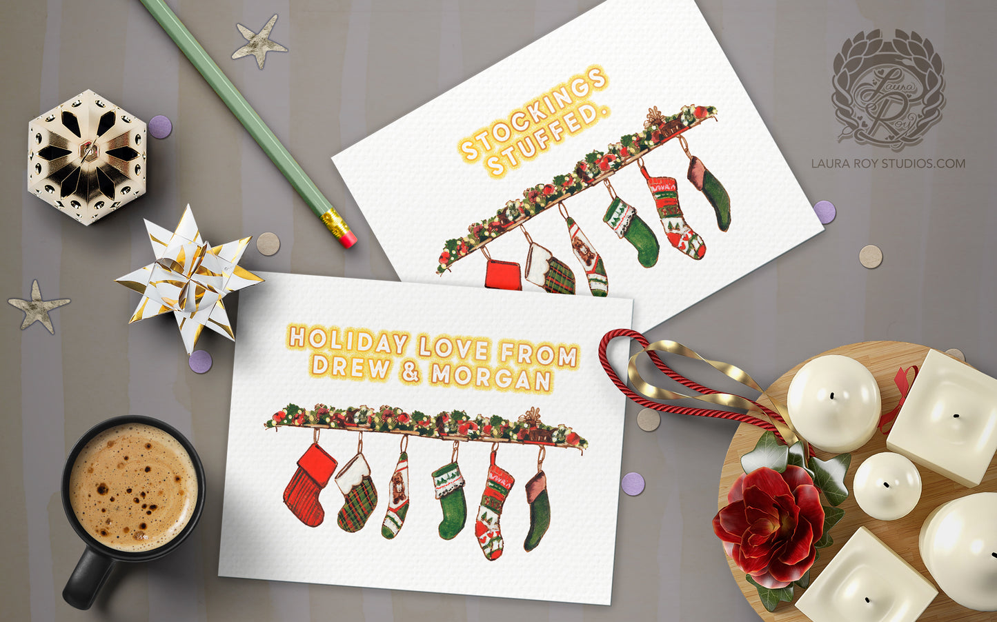 The Hung with Care Holiday Card | Personalized Christmas Card