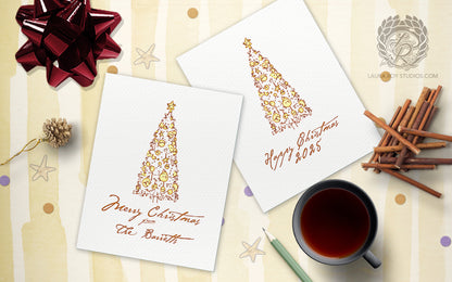 The Starstruck Tree Holiday Card | Personalized Elegant Christmas Tree Card