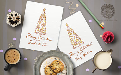 The Starstruck Tree Holiday Card | Personalized Elegant Christmas Tree Card